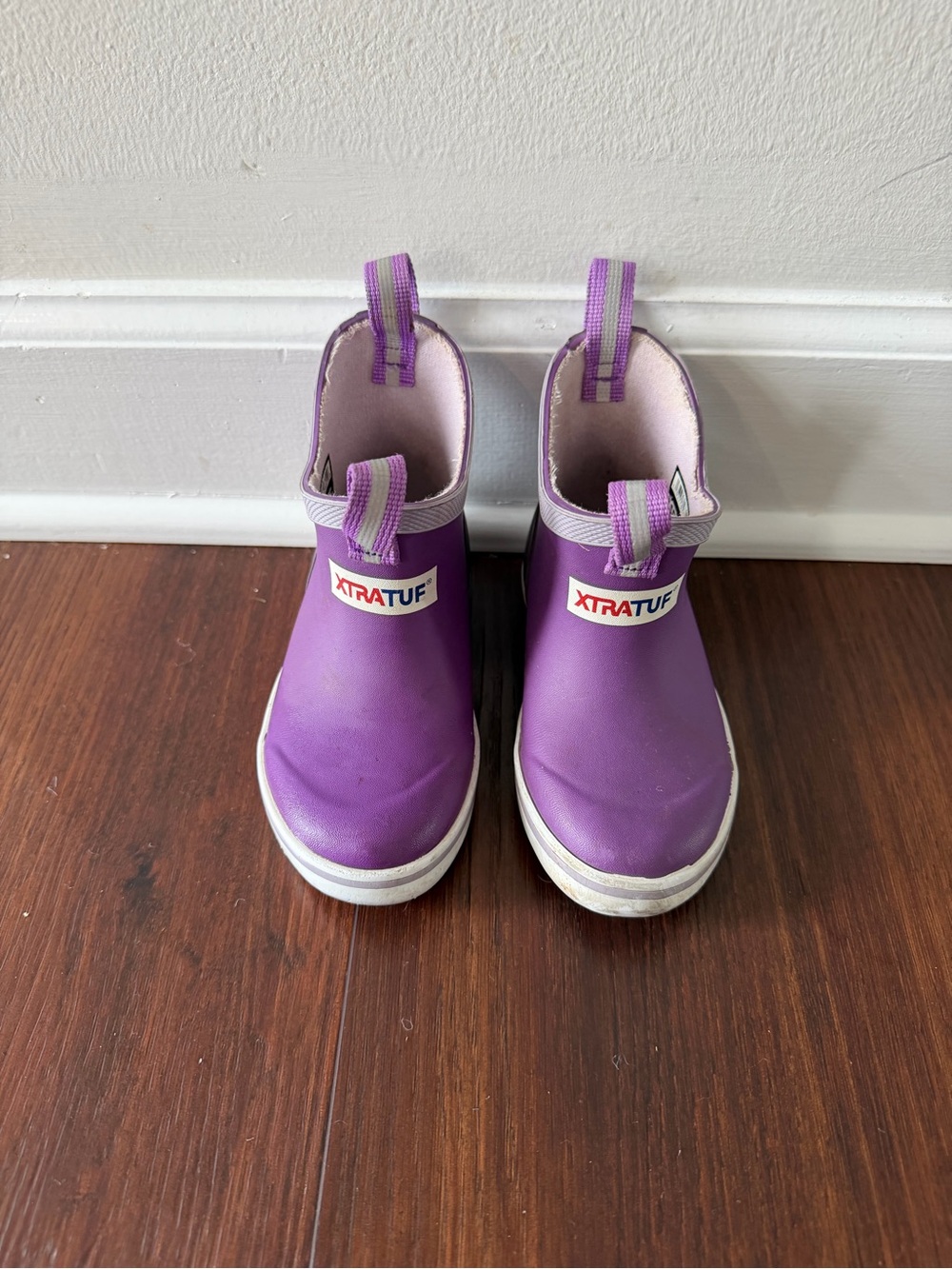 XTRATUF Kids Purple Waterproof Slip-On Rain Boots